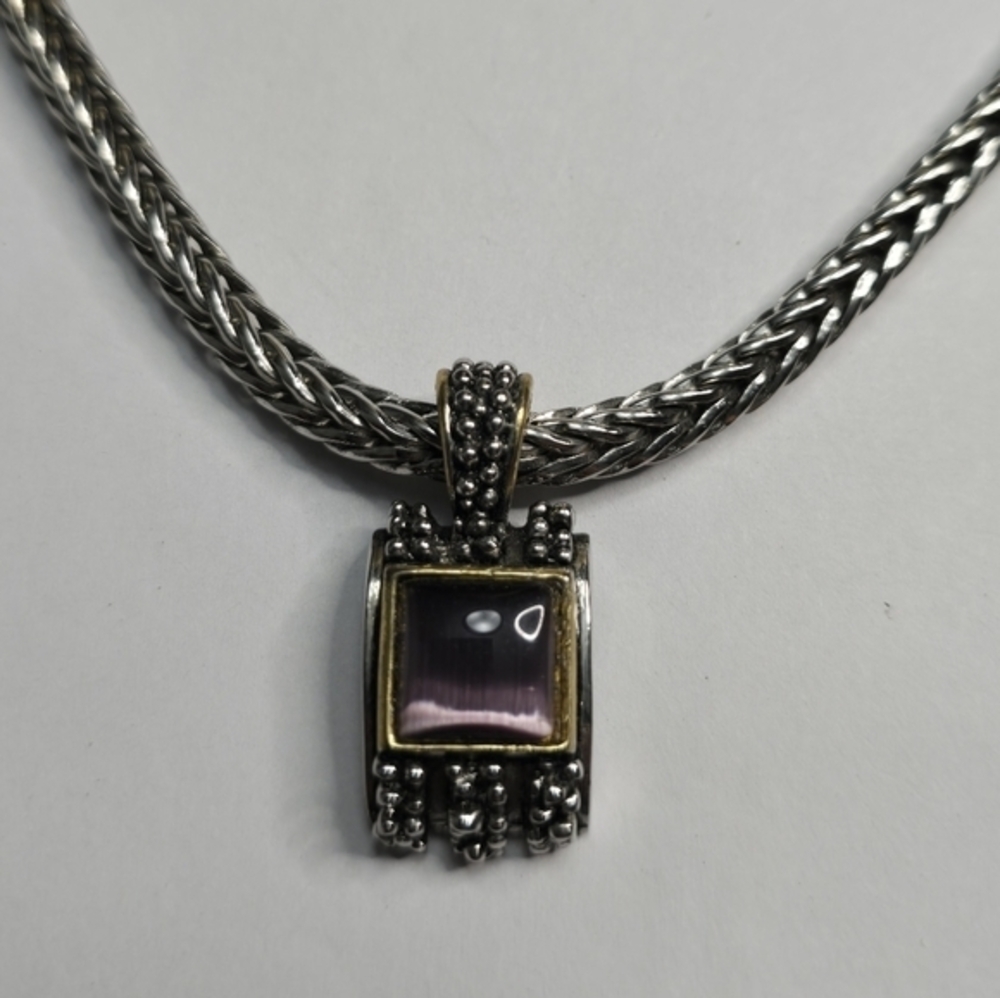 Magnetic Vintage 90s Chunky Amethyst Pendant Necklace